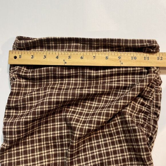 Princess Poly Womens Brown Plaid Bodycon Mini Skirt Sz 4 - Picture 4 of 8